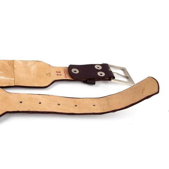 HandCrafted BROWN EMBELLISHED REAL LEATHER 2 3/8\